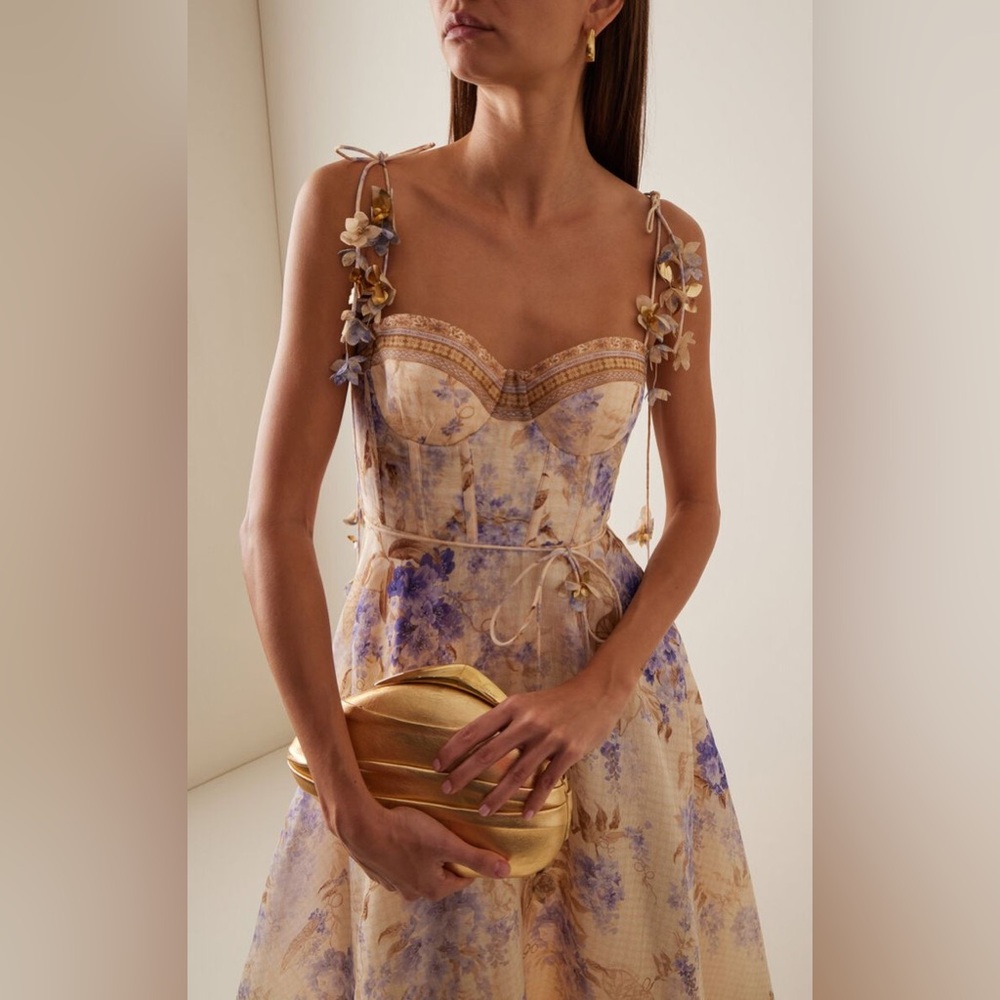 ZIMMERMANN Dawning Picnic Dress in Lilac Floral NWT AU 3/ US 10 - Picture 2 of 15